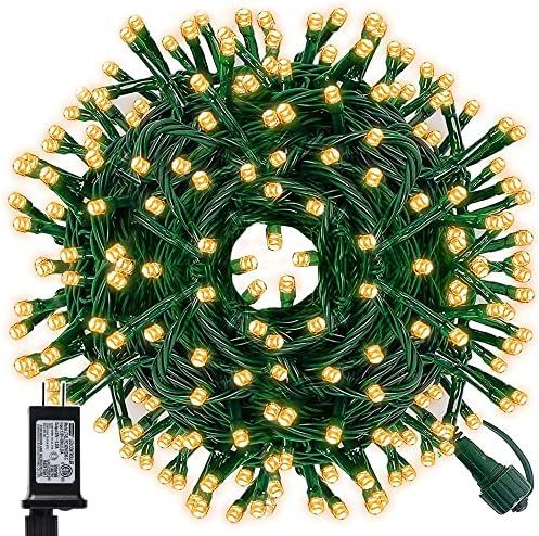 WATERGLIDE 200 LED Christmas String Lights, 66FT Outdoor Xmas Decorative Green Wire LED Fairy Lights | Amazon (US)