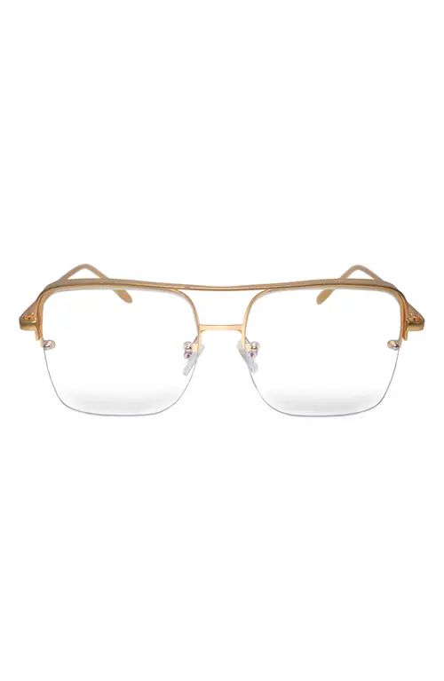 Fifth & Ninth Sunday 58mm Aviator Blue Light Blocking Glasses in Gold/Clear at Nordstrom | Nordstrom