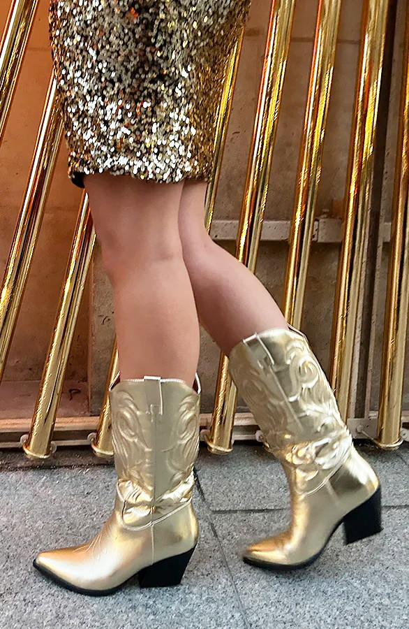Metallic Cowboy Laarzen Gold | Themusthaves.nl | The Musthaves (NL)