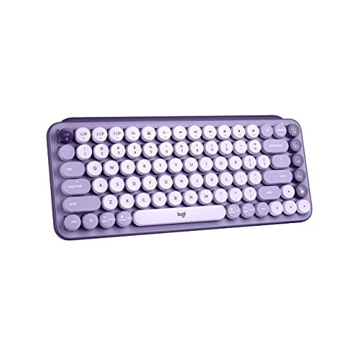 Logitech POP Keys Mechanical Wireless Keyboard with Customizable Emoji Keys, Durable Compact Design, Bluetooth or USB Connectivity, Multi-Device, OS Compatible - Cosmos | Amazon (US)