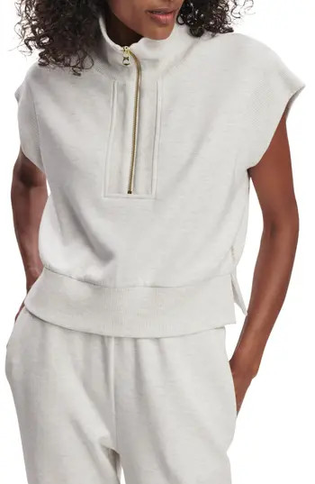Varley Kelly Half Zip Sweatshirt in Ivory Marl at Nordstrom Rack, Size Large | Nordstrom Rack