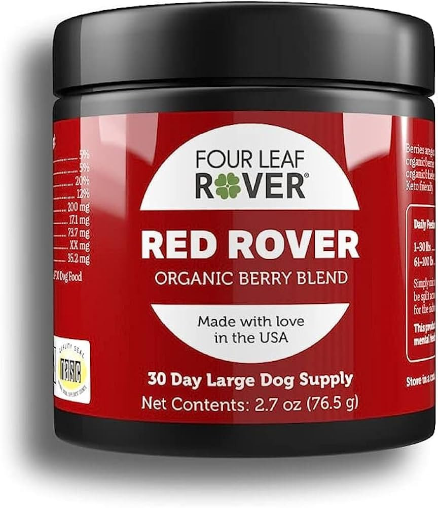 Four Leaf Rover: Red Rover - Organic Berry Blend Dog Prebiotics, Polyphenols and Antioxidants - 1... | Amazon (US)