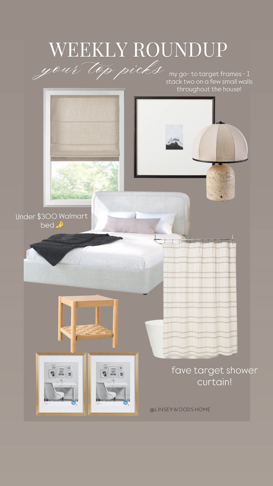 Follower favorites from last week, including the affordable Walmart bed I used in my son’s big boy room, Target nightstand and shower curtain, matted frames and more 🤎

#LTKHome