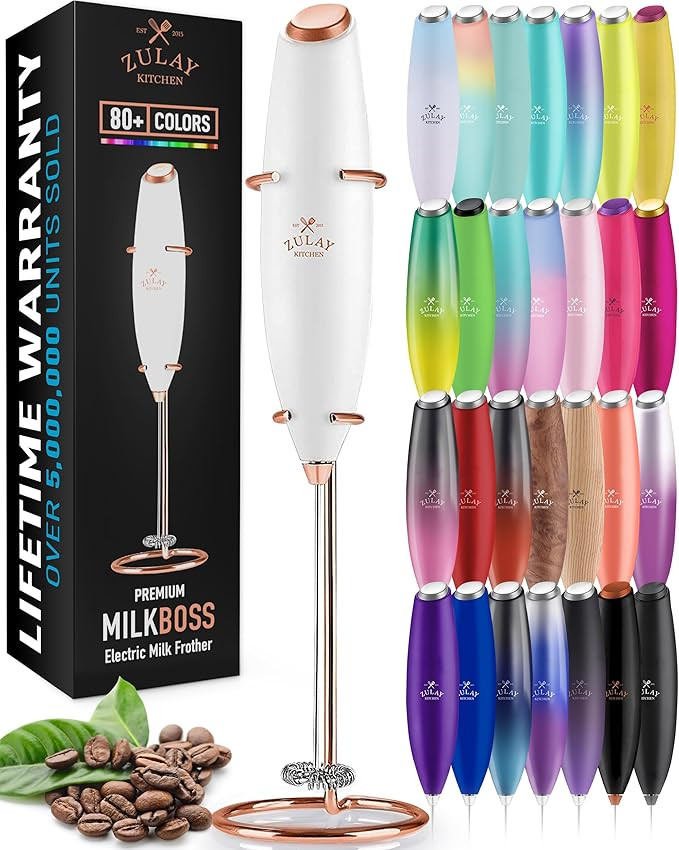 Zulay Powerful Milk Frother Handheld Foam Maker for Lattes - Whisk Drink Mixer for Coffee, Mini F... | Amazon (US)