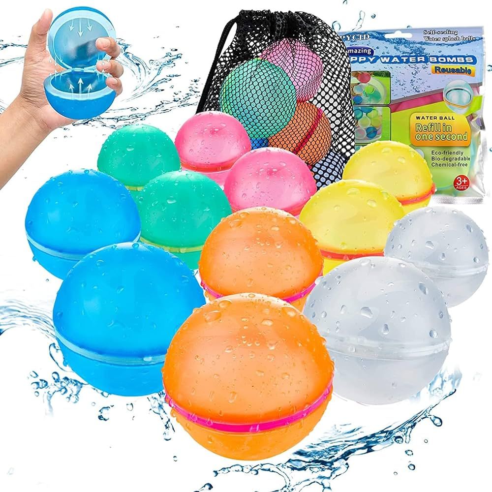 Reusable Water Balloons, Water Games Summer Toys Outdoor for Kids Ages 3-12, Pool Toys for Boys a... | Amazon (US)