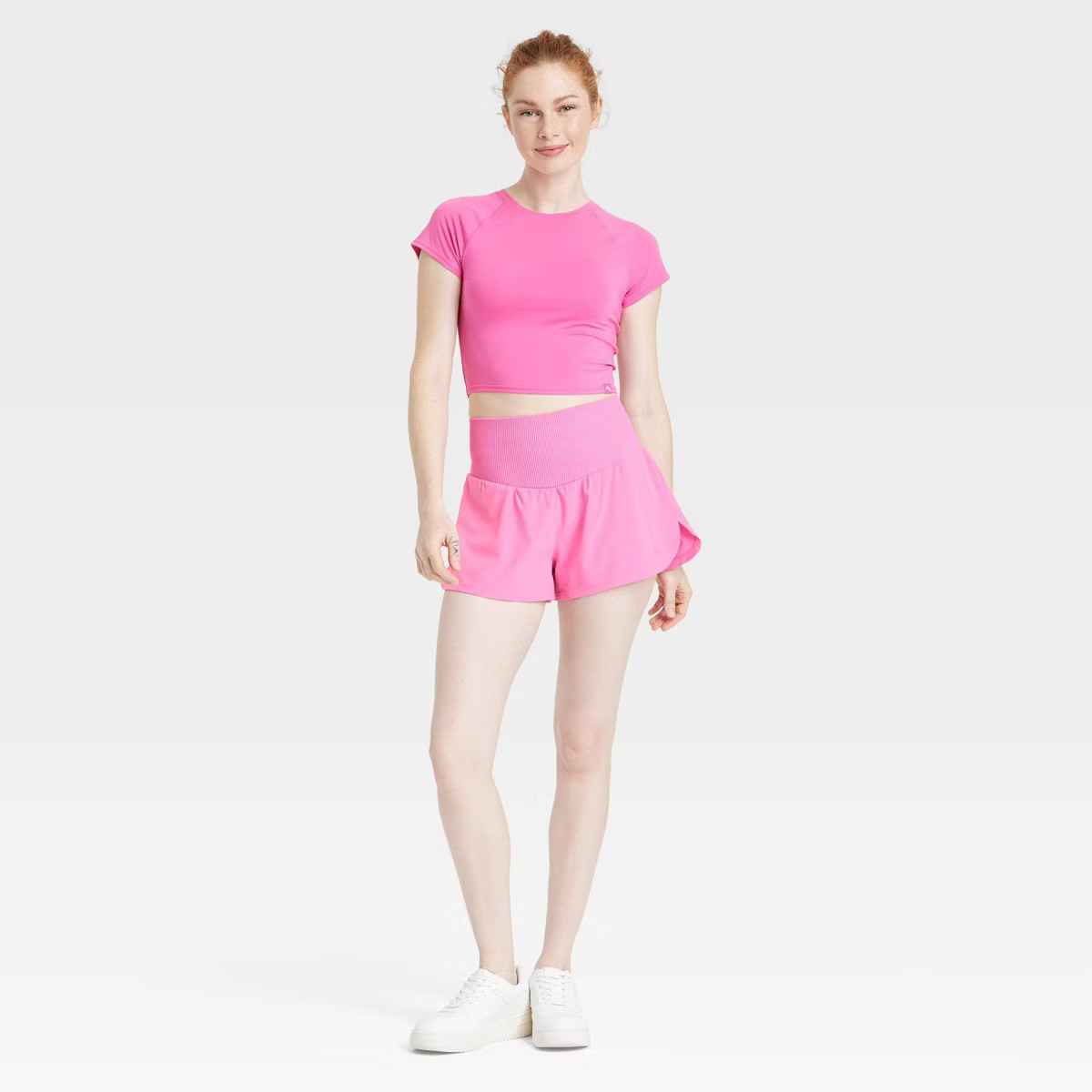 Women's High-Rise Seamless Waistband Woven Shorts 2.5" - JoyLab™ Pink S: Midweight Fabric, Buil... | Target