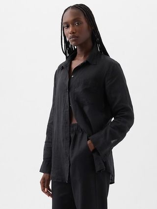 100% Linen Boyfriend Shirt | Gap (US)