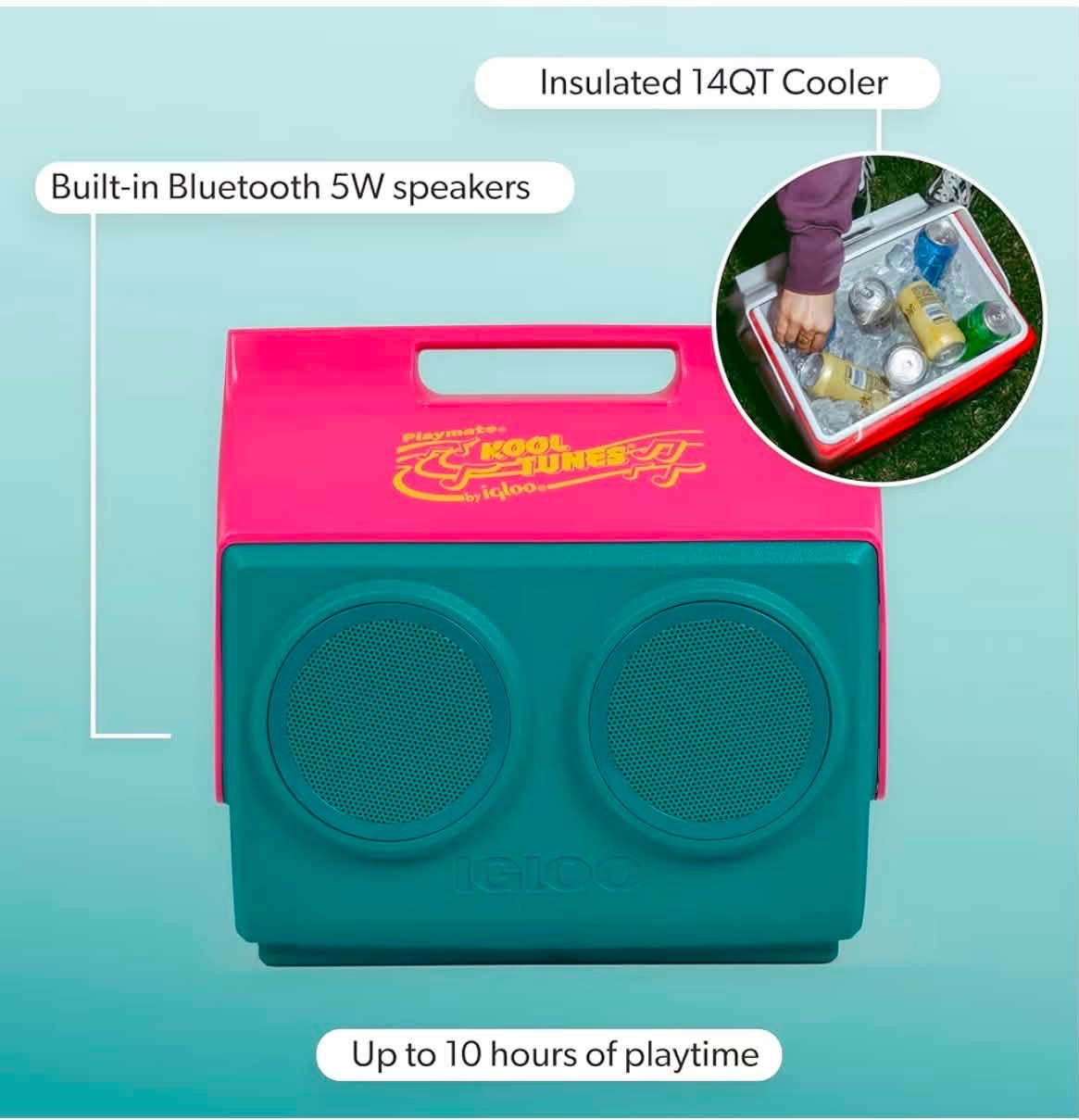 40% OFF this retro Bluetooth Boombox Cooler! Several other colors on sale too ☀️💦