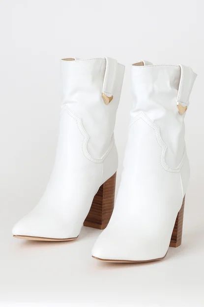 Taryne White Pointed-Toe Booties | Lulus (US)