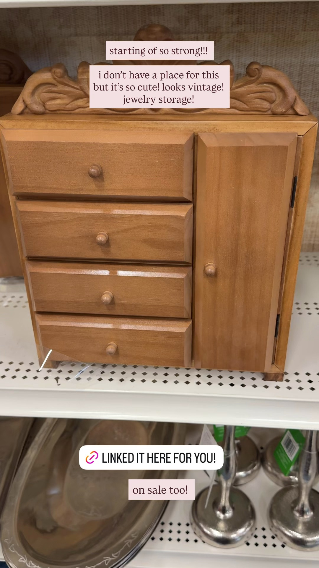 went to @Michaels to dilly dally! how cute is this vintage inspired jewelry cabinet? 
also linked some of my other fave on sale finds for an affordable spring home decor refresh 
jewelry storage, jewelry armoir 

#LTKHome #LTKdayinmylife #LTKSaleAlert