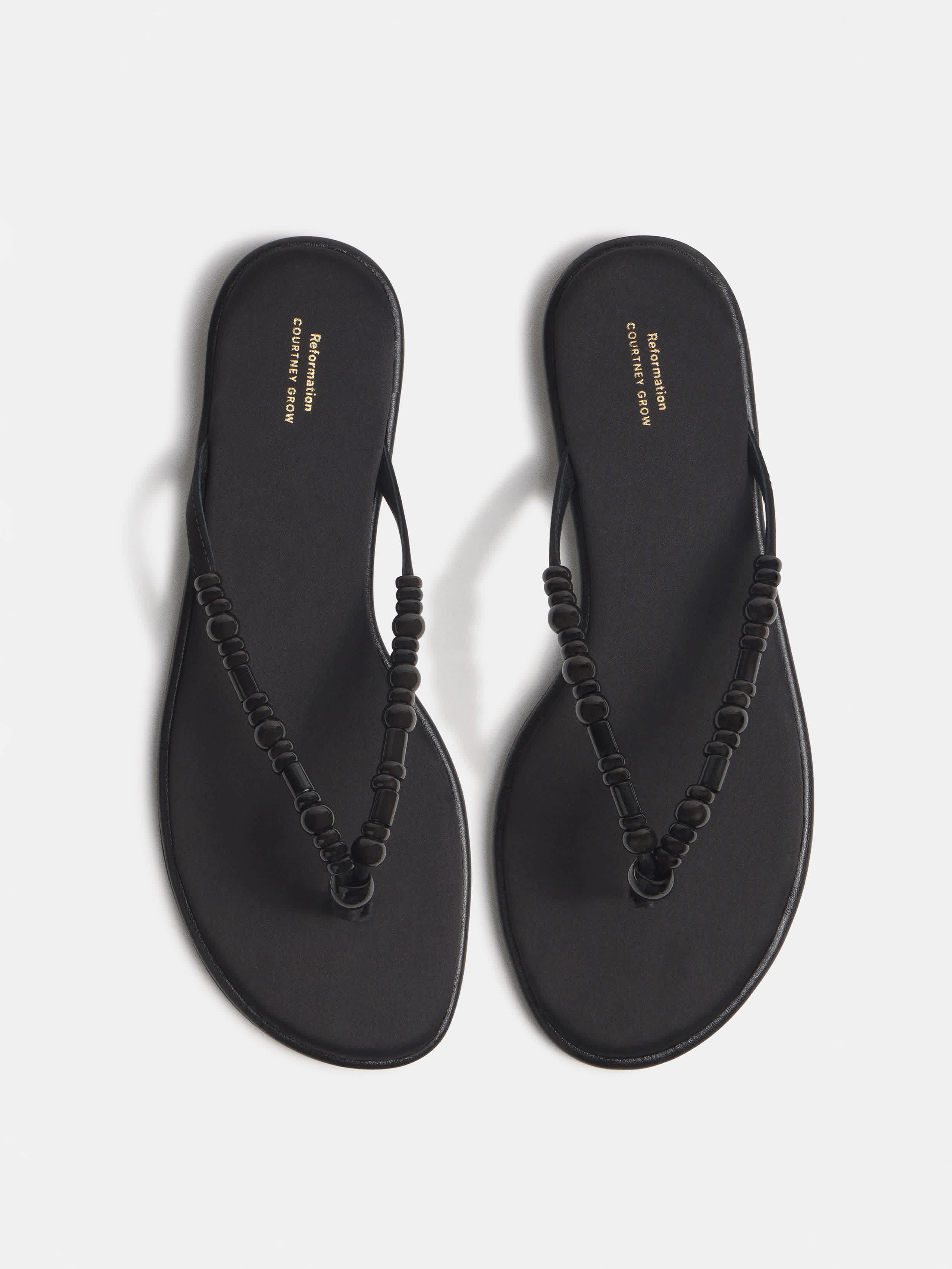 Reformation Geffen Sandal Black Satin 8.5 | Reformation (Global)