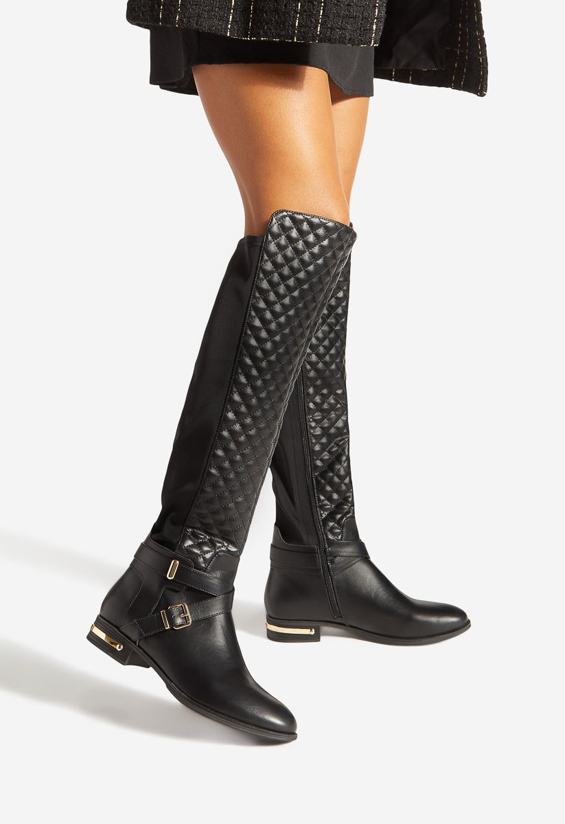 Annabeth Quilted Flat Boot | ShoeDazzle