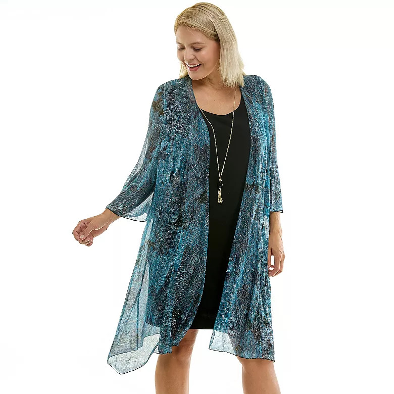 Plus Size Luxology 3-Piece Jacket & Shift Dress with Necklace | Kohl's
