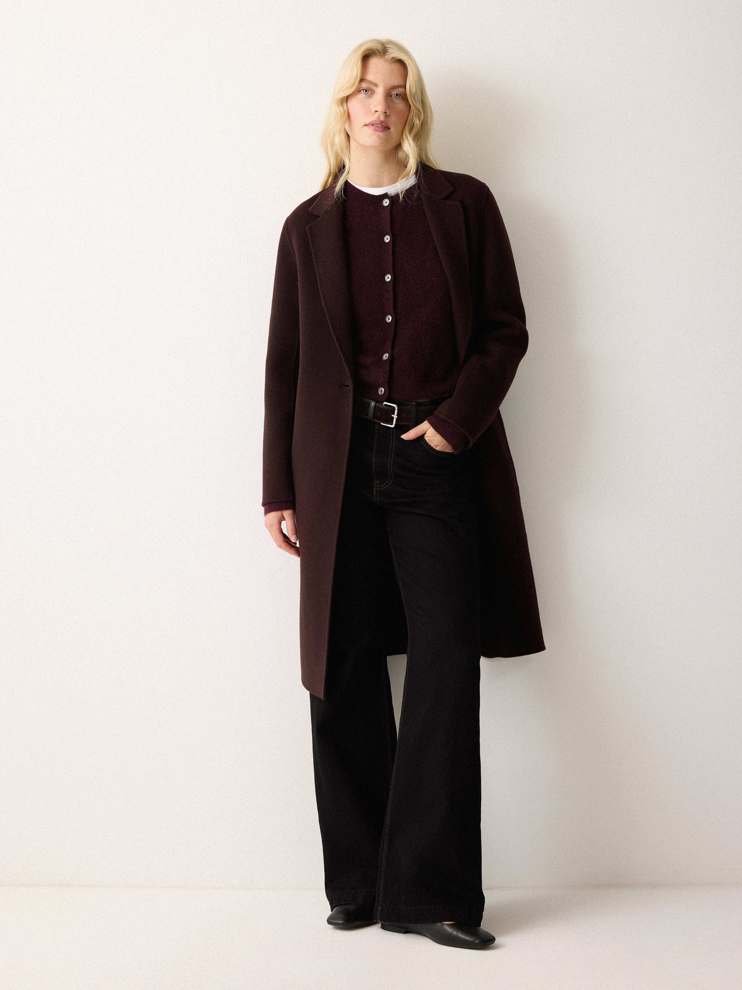 Double Faced Tailored Coat | Brown | Jigsaw (UK)