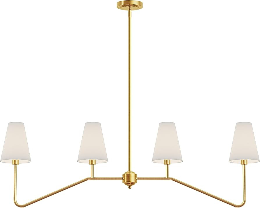 Electro bp;47" W 4-Light Linear Kitchen Island Lighting Fixture Classic Chandeliers Polished Gold... | Amazon (US)