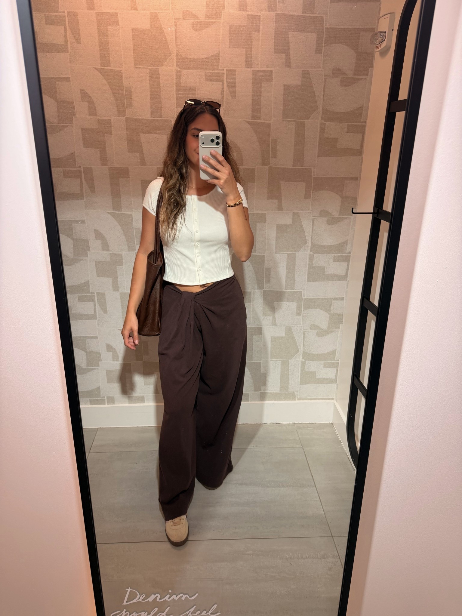 Love these pants for a simple elevated look! So comfy too! 🤎 wearing size M they do run large and long. 

#LTKdayinmylife #LTKmomlife #LTKootd