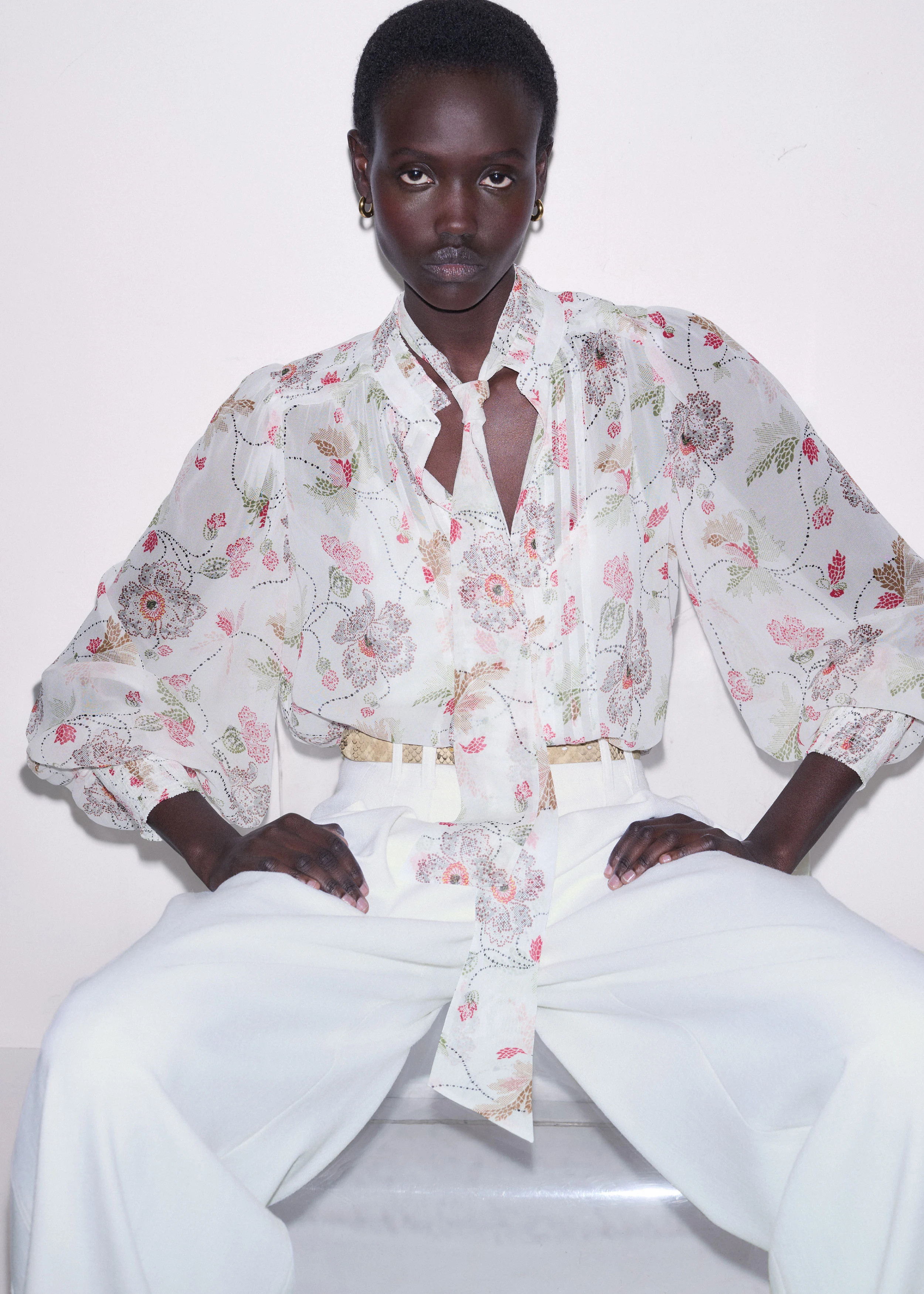 Balloon Sleeve Blouse Matte Silk Crepe | ME+EM US