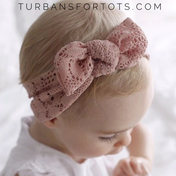Rose Crochet - baby top knot headband - baby turban - Turbans For Tots | Etsy (US)