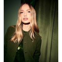 Women's Dark Khaki Midweight Knit Collared Cardigan New Look | New Look (UK)