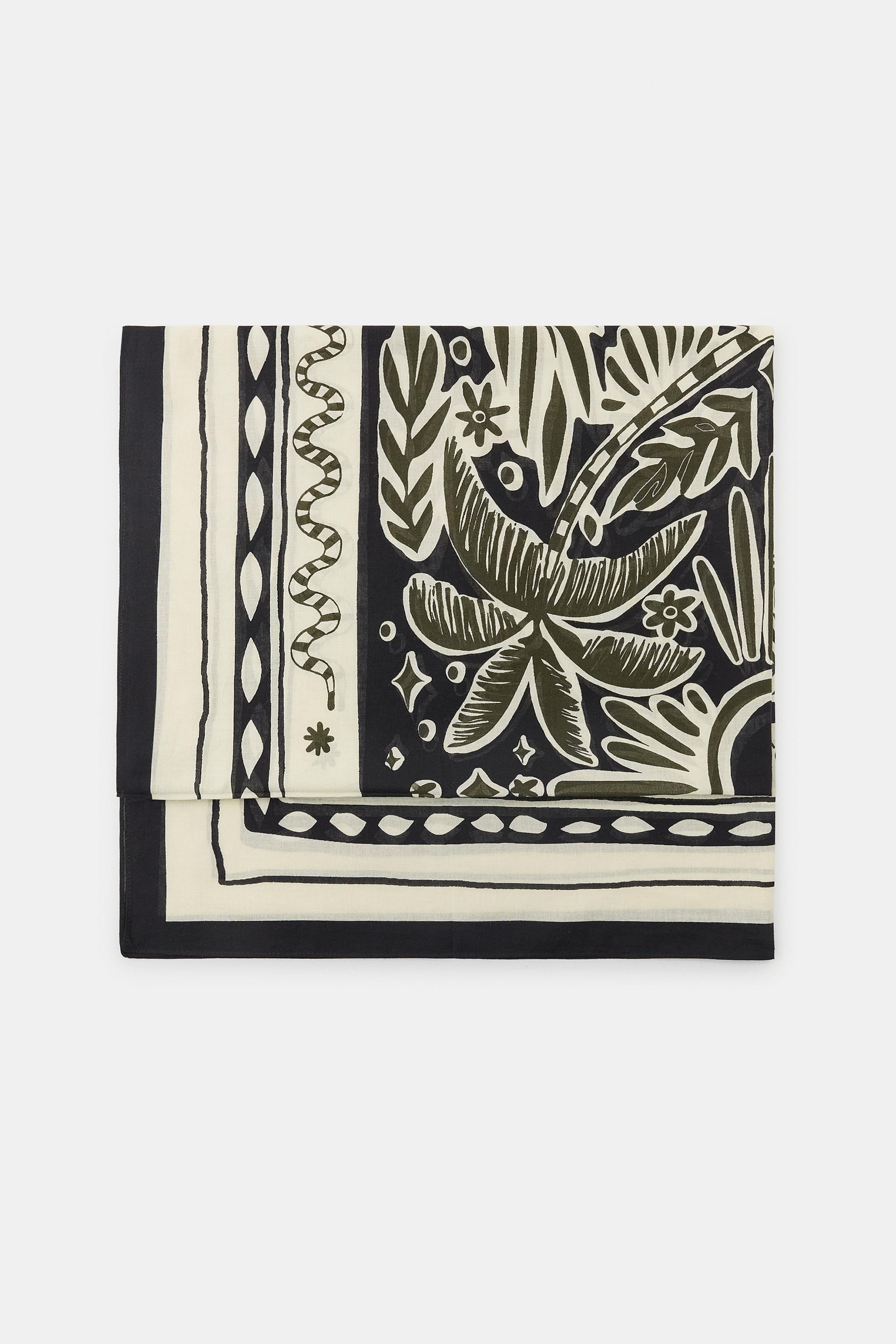PRINTED COTTON SCARF | Zara US
