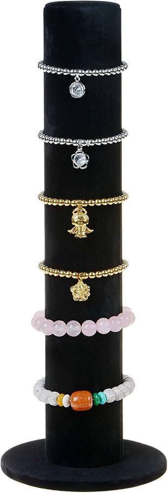 TENINYU Velvet Vertical Tower Jewelry Bracelet Scrunchie Display Stand Bangle T-Bar Display Holde... | Amazon (US)