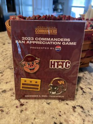 Washington Commanders 4 Pin Set 2023 Fan Appreciation Game HTTR Hog Pepsi Promo | eBay US