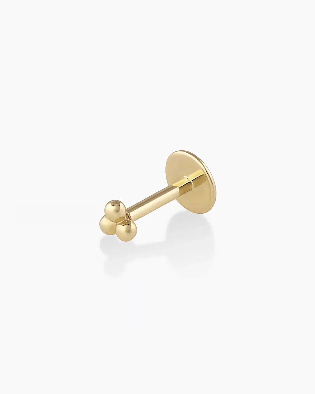 14k Gold Trio Threaded Flat Back Stud | Gorjana
