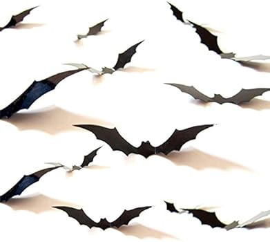 HOZZQ DIY Halloween Party Supplies PVC 3D Decorative Scary Bats Wall Decal Wall Sticker, Hallowee... | Amazon (US)