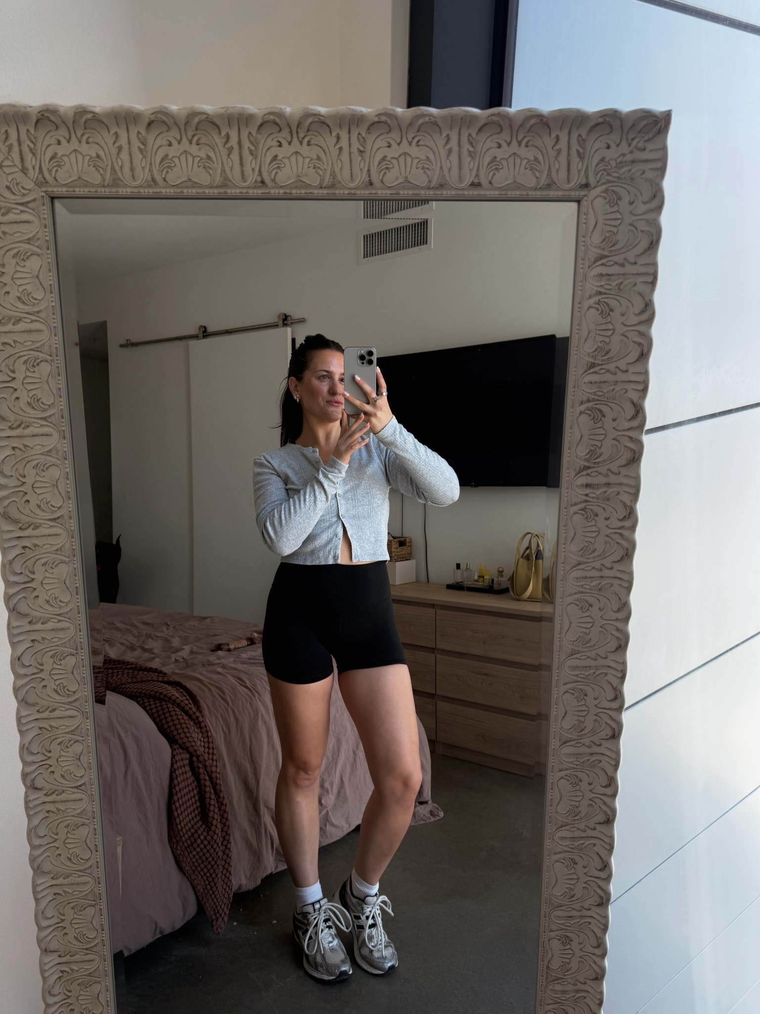 Biker shorts are my absolute favorite brand. Run TTS! Pointelle cardigan is from aerie last year but linked similar options! 

Casual spring outfit, biker shorts outfit, cute outfit inspo

#LTKootd #LTKSeasonal #LTKxAerie