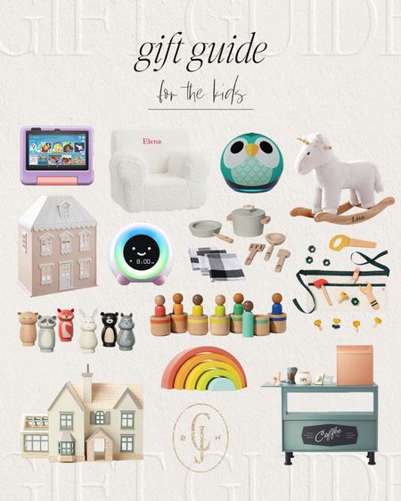 Cella Jane gift guide for the young kids on your list! Fire tablet, rocking horse, Amazon echo, night light, Sherpa chair, doll house, play cafe stand, stacking blocks  

#LTKHoliday #LTKkids #LTKbaby