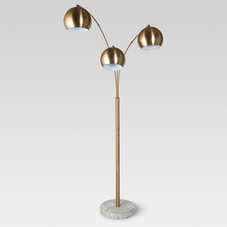 Globe Multi 3-Head Floor Lamp Gold Metal/Marble - Project 62™ | Target