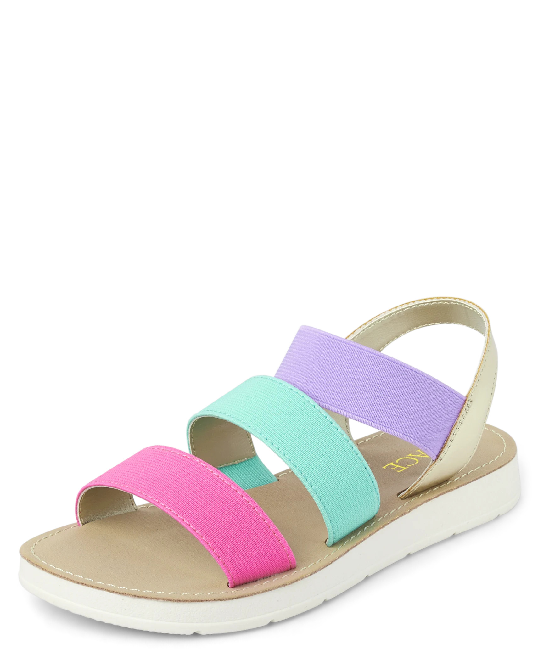 Girls Colorblock Elastic Sandals - multi clr | The Children's Place