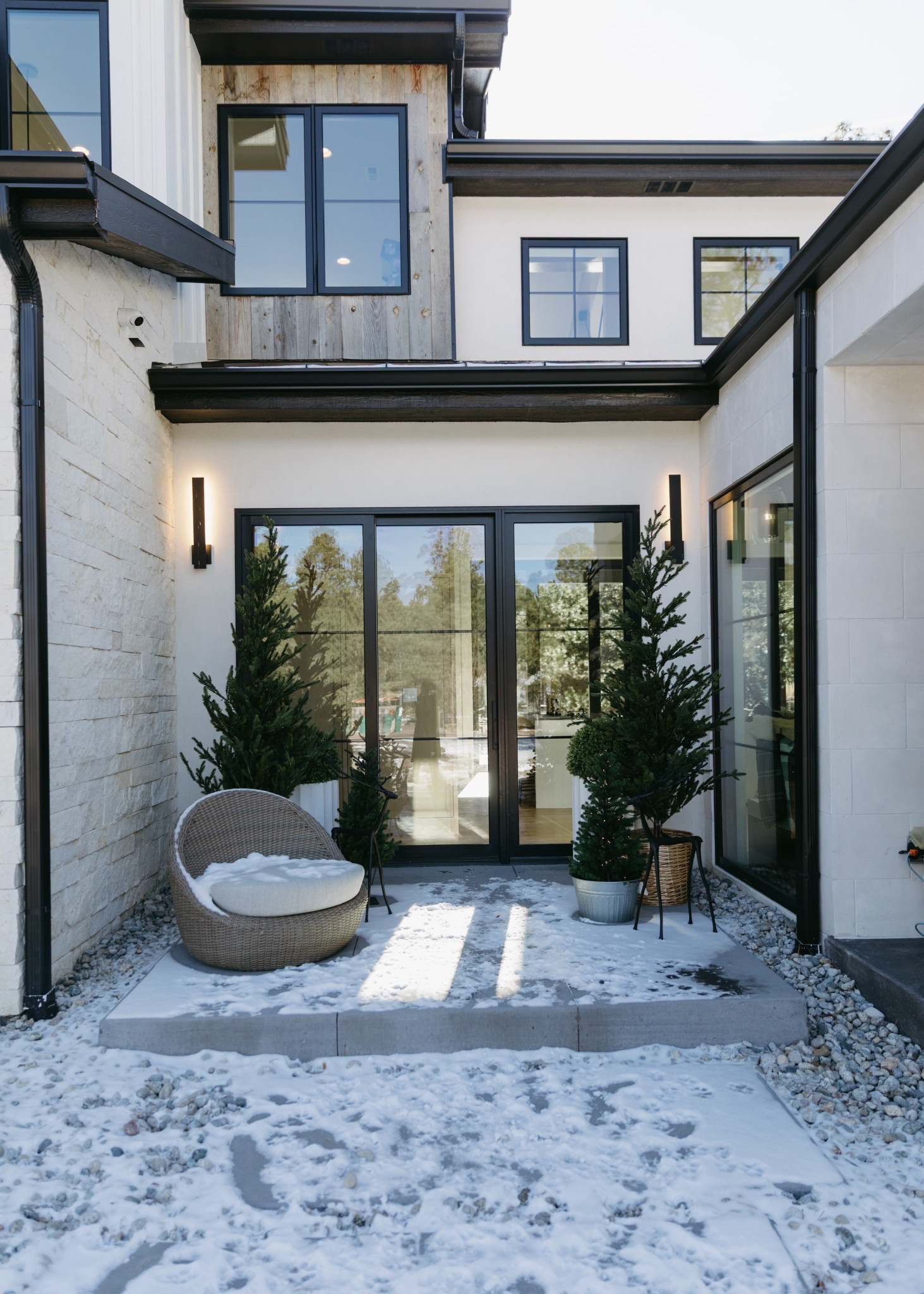 Kept the side porch simple with a few cute potted pine trees and some bronze reindeer. 

#LTKSeasonal #LTKHome #LTKHoliday