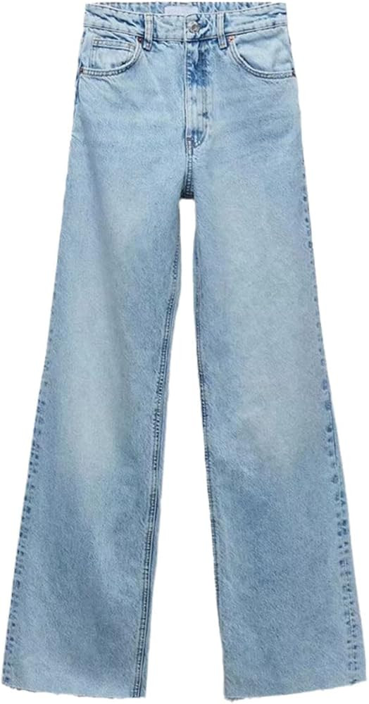 Cowgirl Trousers High Waist Long Straight Jeans High Street Casual Fashion Wide Leg Pants | Amazon (US)