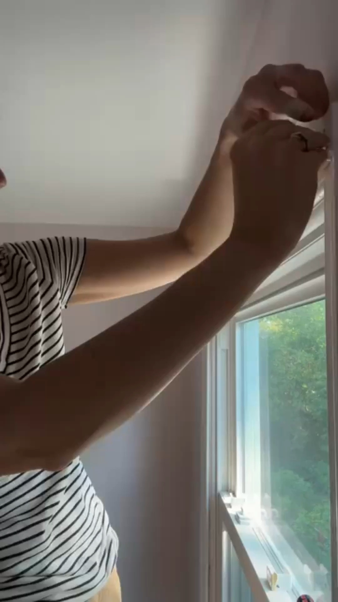 Chipping away at the house a little each day. And by a little, I mean a LOT! 
Today I hung 2 window treatments in the girls room, and with the help of my parents, hung curtains in the living room and dining room. Oh, AND a shelf in the kitchen. (Kitchen is looking cuter and cuter every day 😉)
Can anyone tell I’m having so much fun doing this house??
#newhouse #windowtreatments @amazonhome #mombydesign #interiordesign