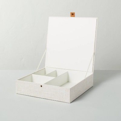 Fabric Divided Jewelry Box Cream - Hearth &#38; Hand&#8482; with Magnolia | Target
