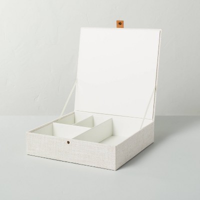 Click for more info about Fabric Divided Jewelry Box Cream - Hearth & Hand™ with Magnolia