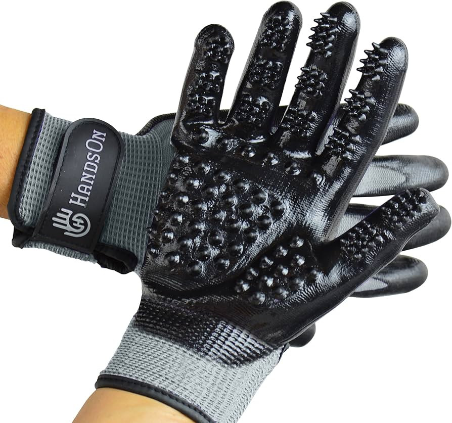 Handson Pet Grooming Gloves - #1 Ranked, Award Winning Daily Pet Hair Remover - Mitts for Gentle ... | Amazon (US)
