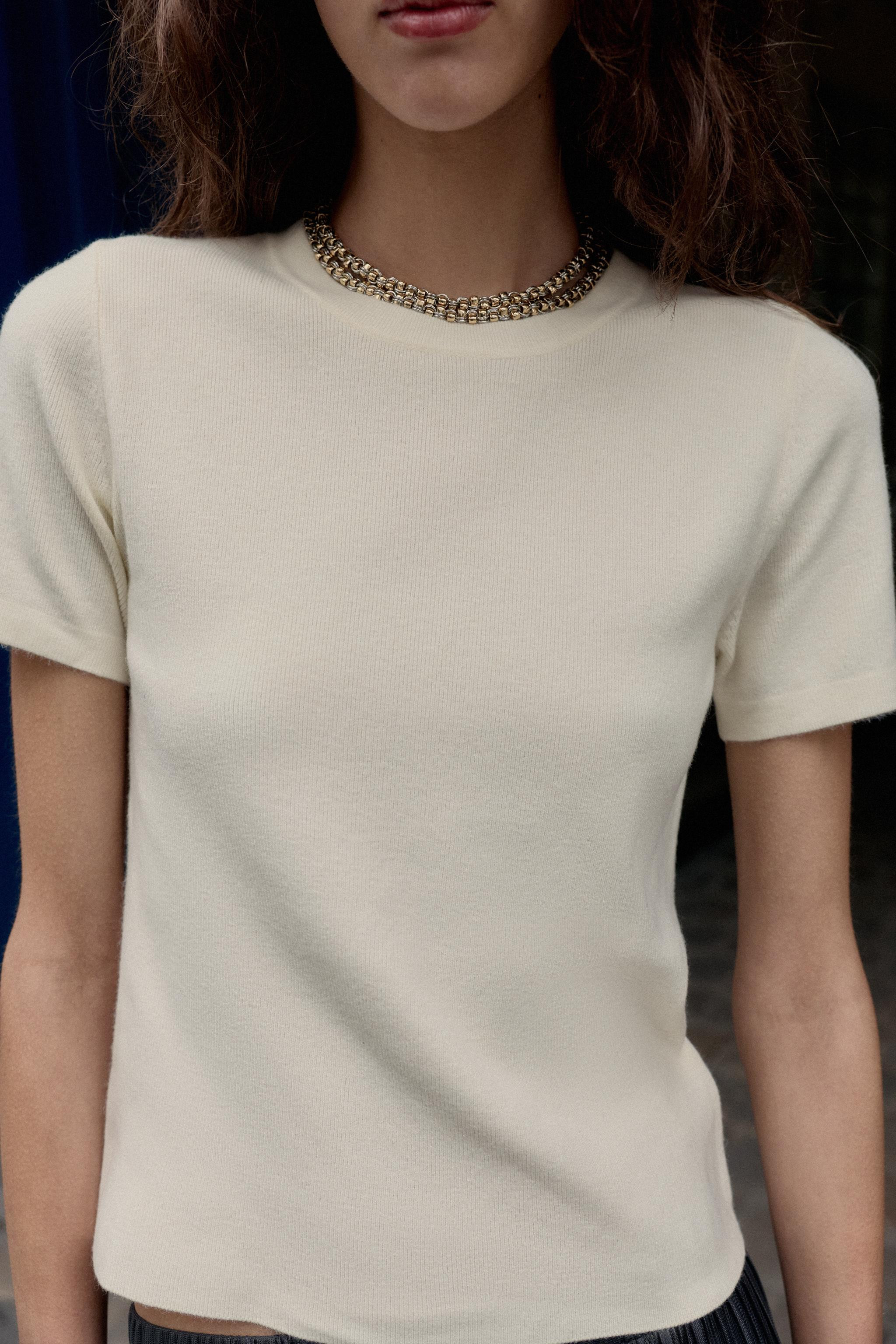 SOFT FEEL SHORT SLEEVE KNIT TOP | Zara US