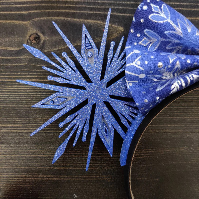 Frozen Snowflake Mouse Ears 3D Printed Ears Glitter - Etsy | Etsy (US)