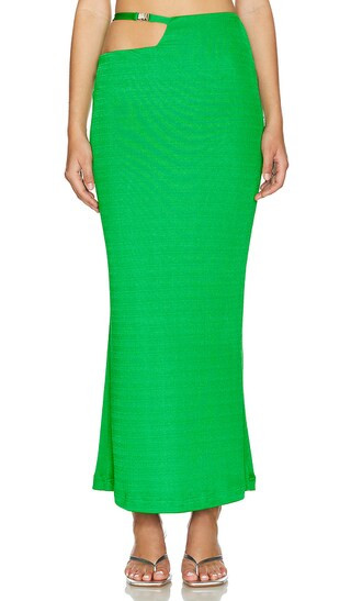 Buckle Strap Skirt in Green | Revolve Clothing (Global)