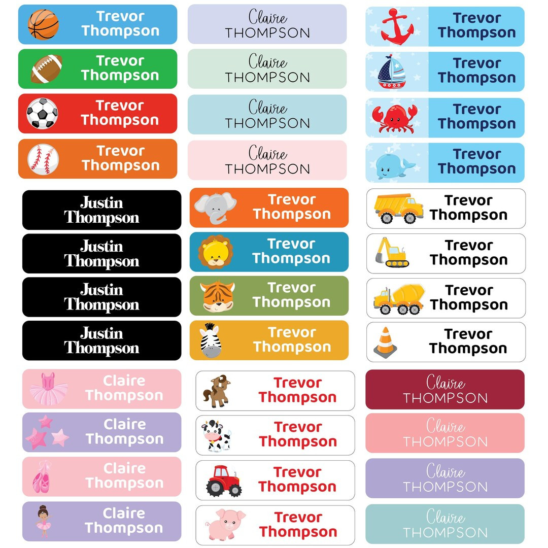 Back to School Labels - Dishwasher Safe Labels, Personalized Kids Name Labels for Daycare, School... | Etsy (US)