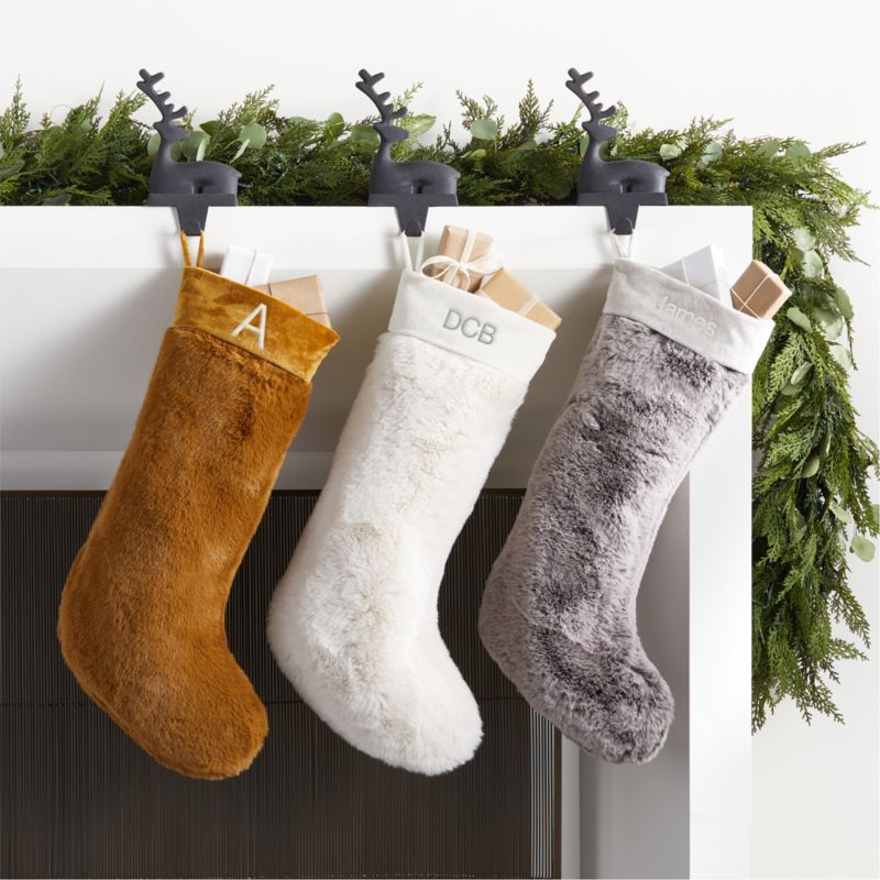 Faux Fur Christmas Stockings | Crate & Barrel | Crate & Barrel