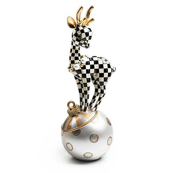 Courtly Check Gold Deary Deer On Ornament | MacKenzie-Childs
