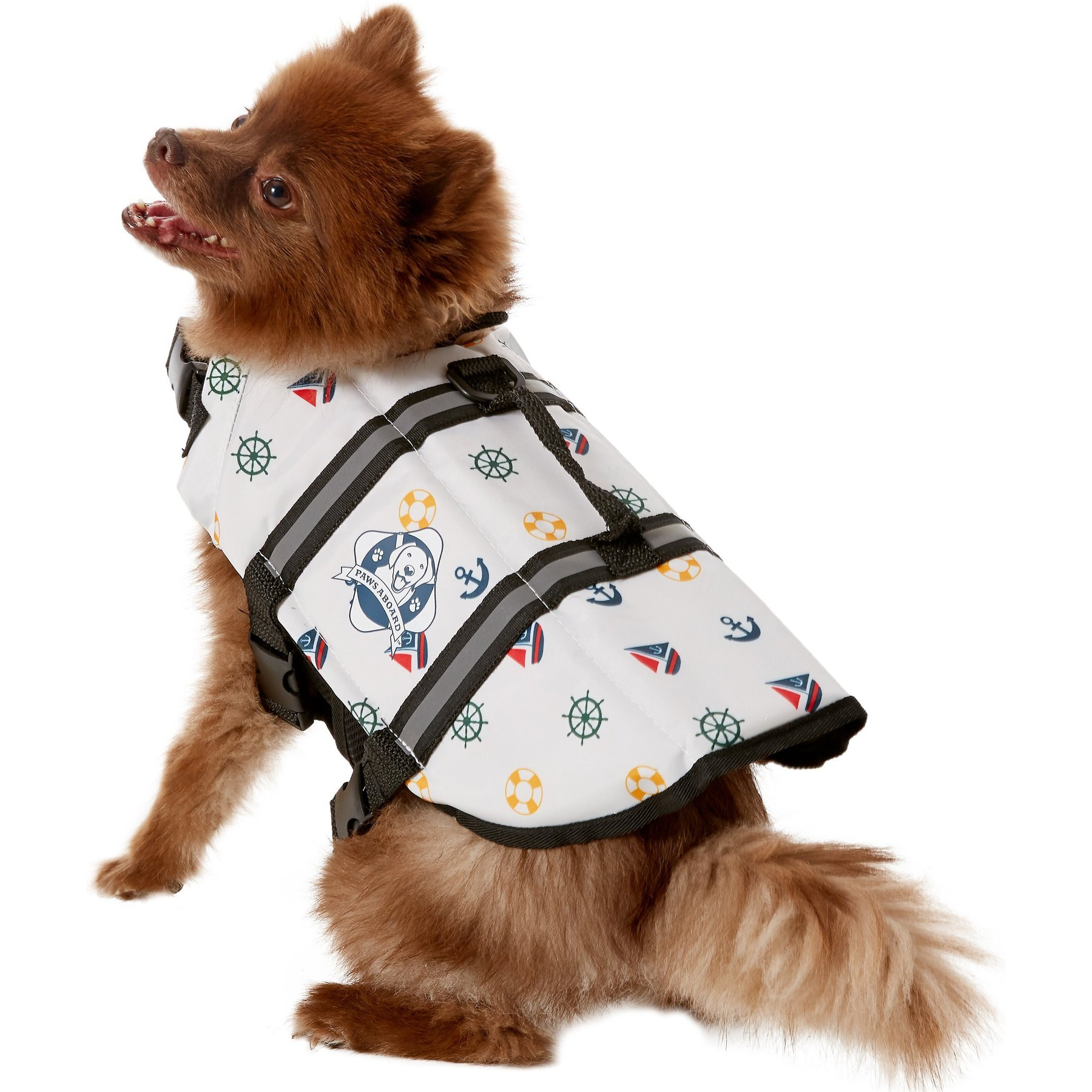 Paws Aboard Nautical Dog Life Jacket, Small | Chewy
