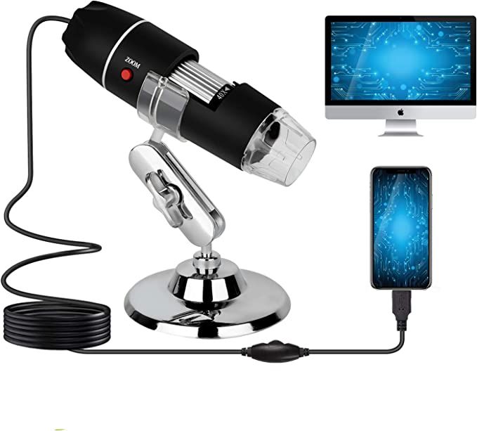 USB Digital Microscope,40X to 1000X Magnification Endoscope Mini Camera with 8 LEDs and Microscop... | Amazon (US)