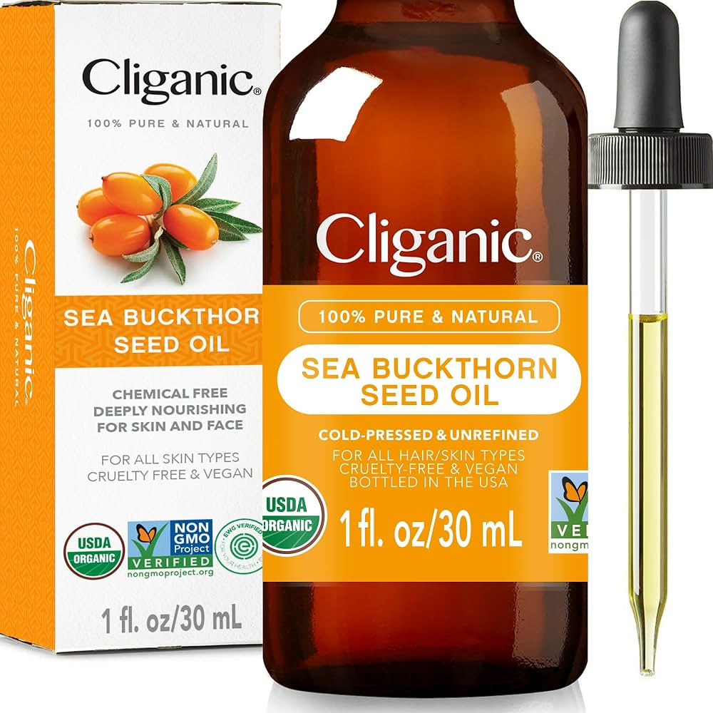 Cliganic Organic Sea Buckthorn Oil, 100% Pure - for Skin & Face, Cold Pressed | Amazon (US)