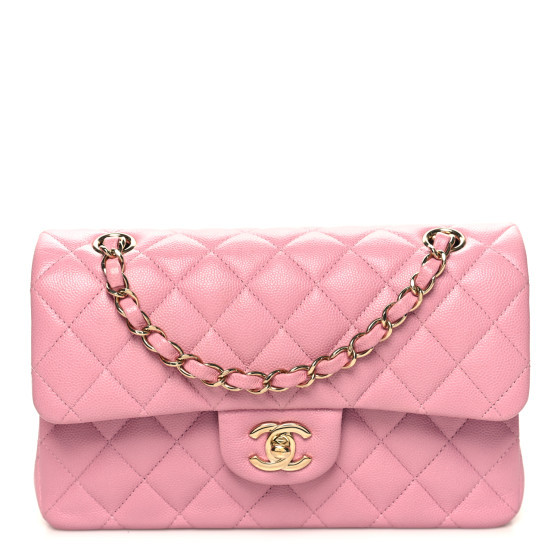 Caviar Quilted Small Double Flap Pink | FASHIONPHILE (US)
