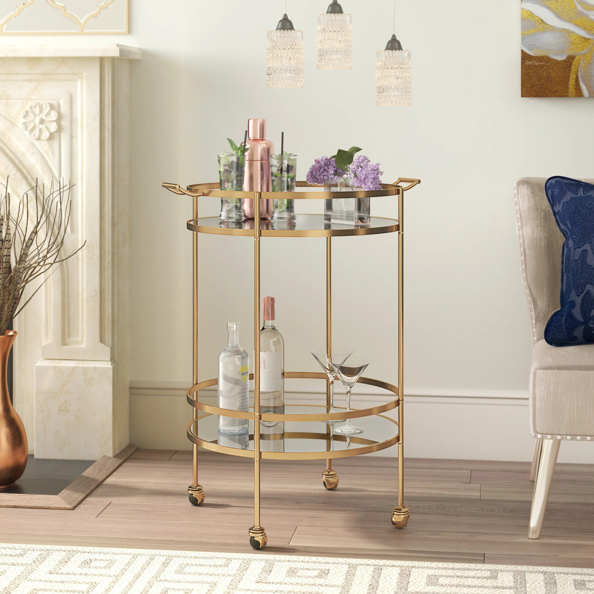 Oxendine Metal Bar Cart | Wayfair North America