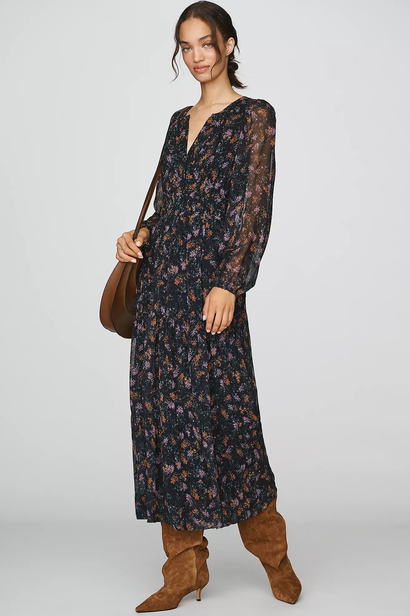 @merricksart x By Anthropologie Somerset Chiffon Maxi Dress | Anthropologie (US)